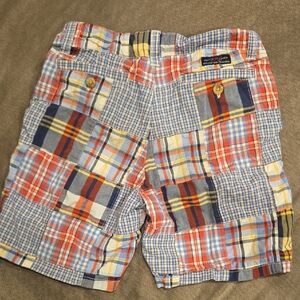Janie and Jack Multicolor Plaid Patch Shorts